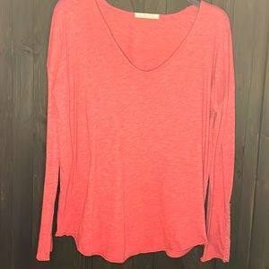 Free People We The Free tunic Strawberry red long sleeve with snap buttons large